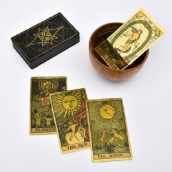 78 Gold foil Tarot Cards with Guide Book Tarot Deck for Beginners and Professional Player with Box Tarot PVC Durable Waterproof Wrinkle Resistant